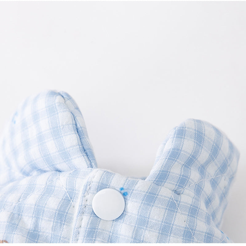 KFX-9562301 Gingham Bear Quilted Dog Jumpsuit - Cozy Cotton Coat for Autumn and Winter