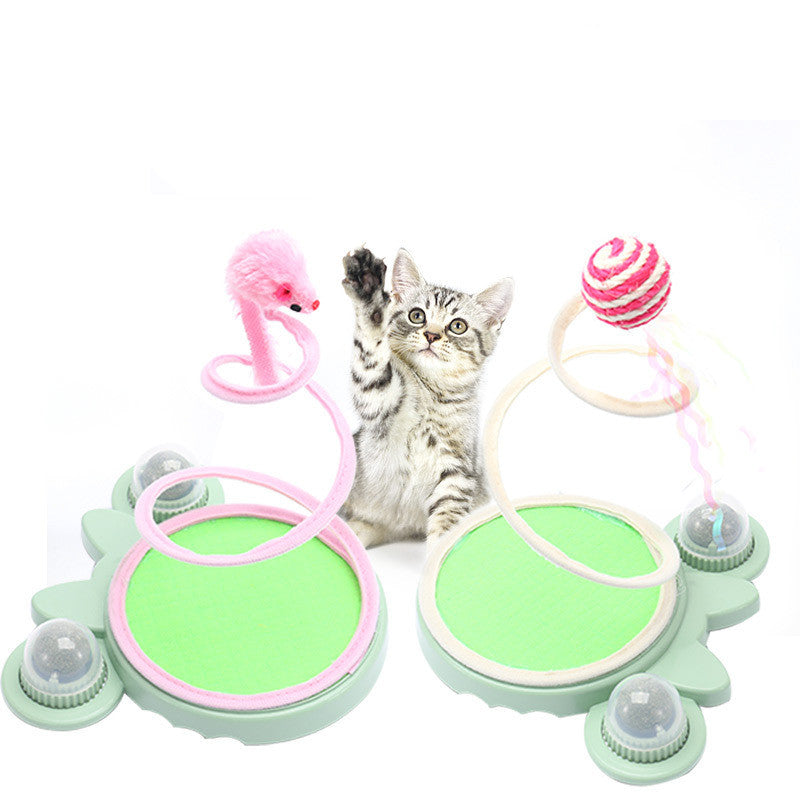 KFX-9563709 Spring Coil Cat Toy for Self-Entertainment - Plush Mouse & Sisal Ball Styles