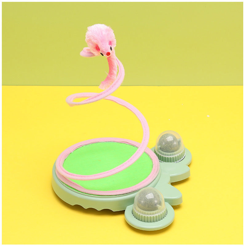 KFX-9563709 Spring Coil Cat Toy for Self-Entertainment - Plush Mouse & Sisal Ball Styles