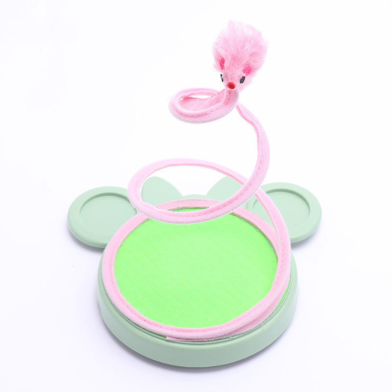 KFX-9563709 Spring Coil Cat Toy for Self-Entertainment - Plush Mouse & Sisal Ball Styles