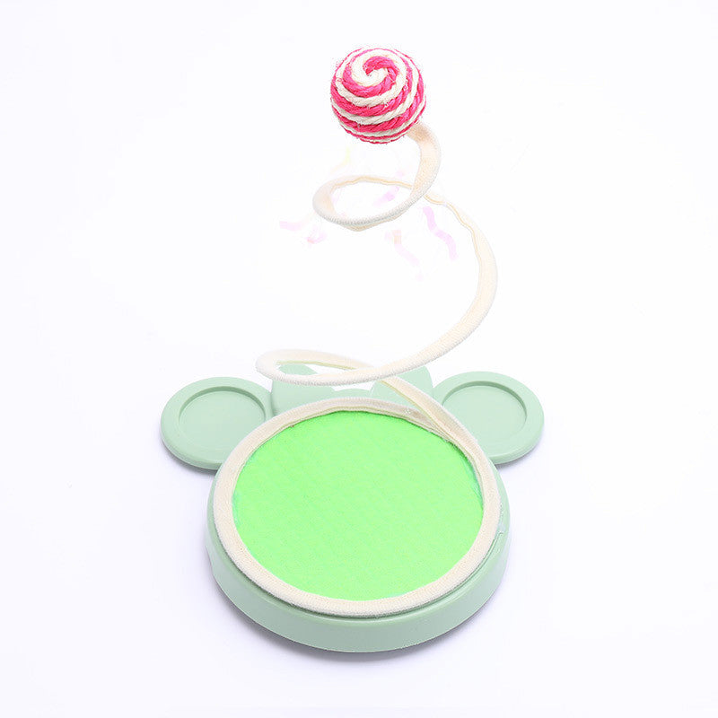KFX-9563709 Spring Coil Cat Toy for Self-Entertainment - Plush Mouse & Sisal Ball Styles