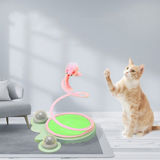 KFX-9563709 Spring Coil Cat Toy for Self-Entertainment - Plush Mouse & Sisal Ball Styles