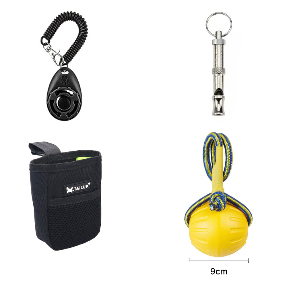KFX-9564349 Interactive Dog Training Accessories Set with Clicker, Whistle, Frisbees, and Balls
