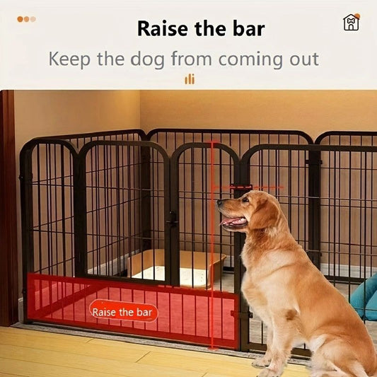 KFX-9565117 Wrought Iron Pet Fence for Small to Medium Dogs – Indoor Isolation Gate and Guardrail for Safety