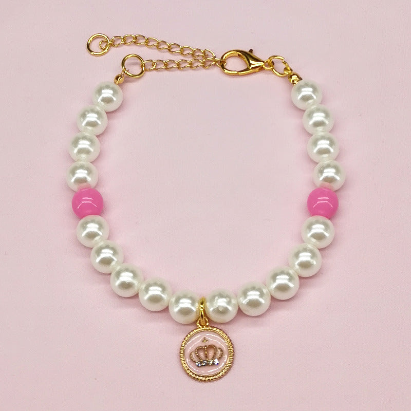 KFX-9566141 Charming Pet Necklace Collection with Bells and Pearl Accents for Cats - Multiple Colors and Designs Available
