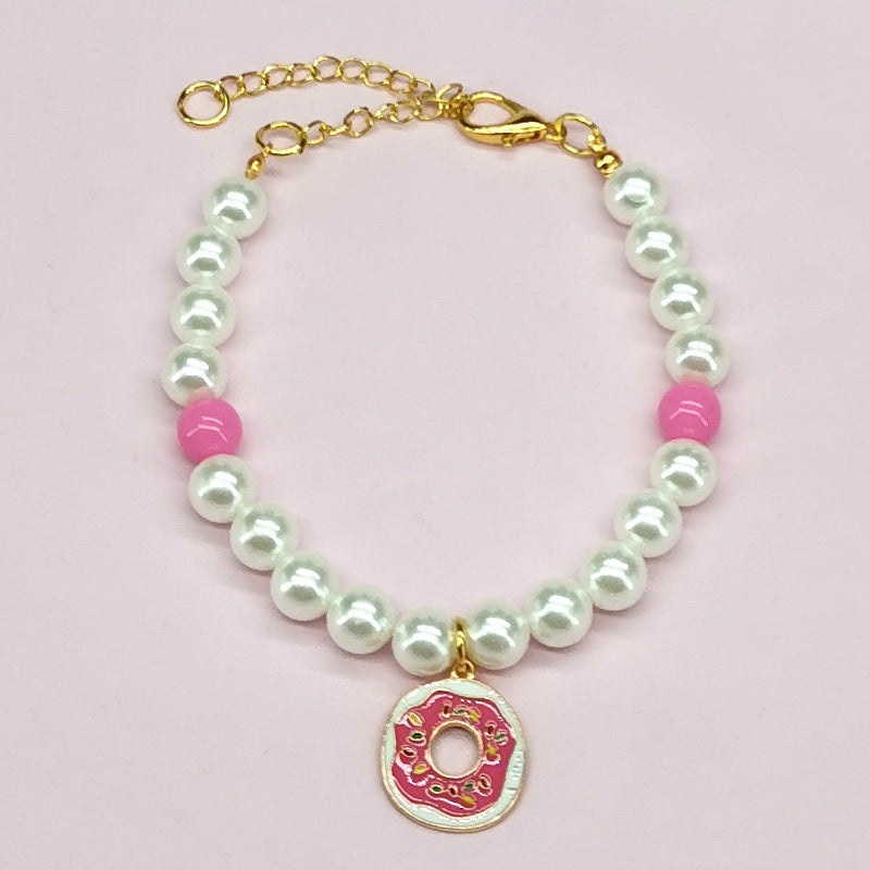 KFX-9566141 Charming Pet Necklace Collection with Bells and Pearl Accents for Cats - Multiple Colors and Designs Available