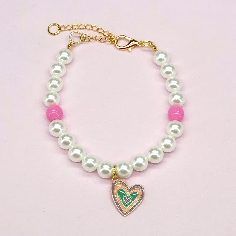 KFX-9566141 Charming Pet Necklace Collection with Bells and Pearl Accents for Cats - Multiple Colors and Designs Available