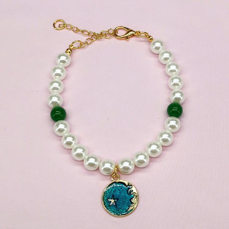 KFX-9566141 Charming Pet Necklace Collection with Bells and Pearl Accents for Cats - Multiple Colors and Designs Available