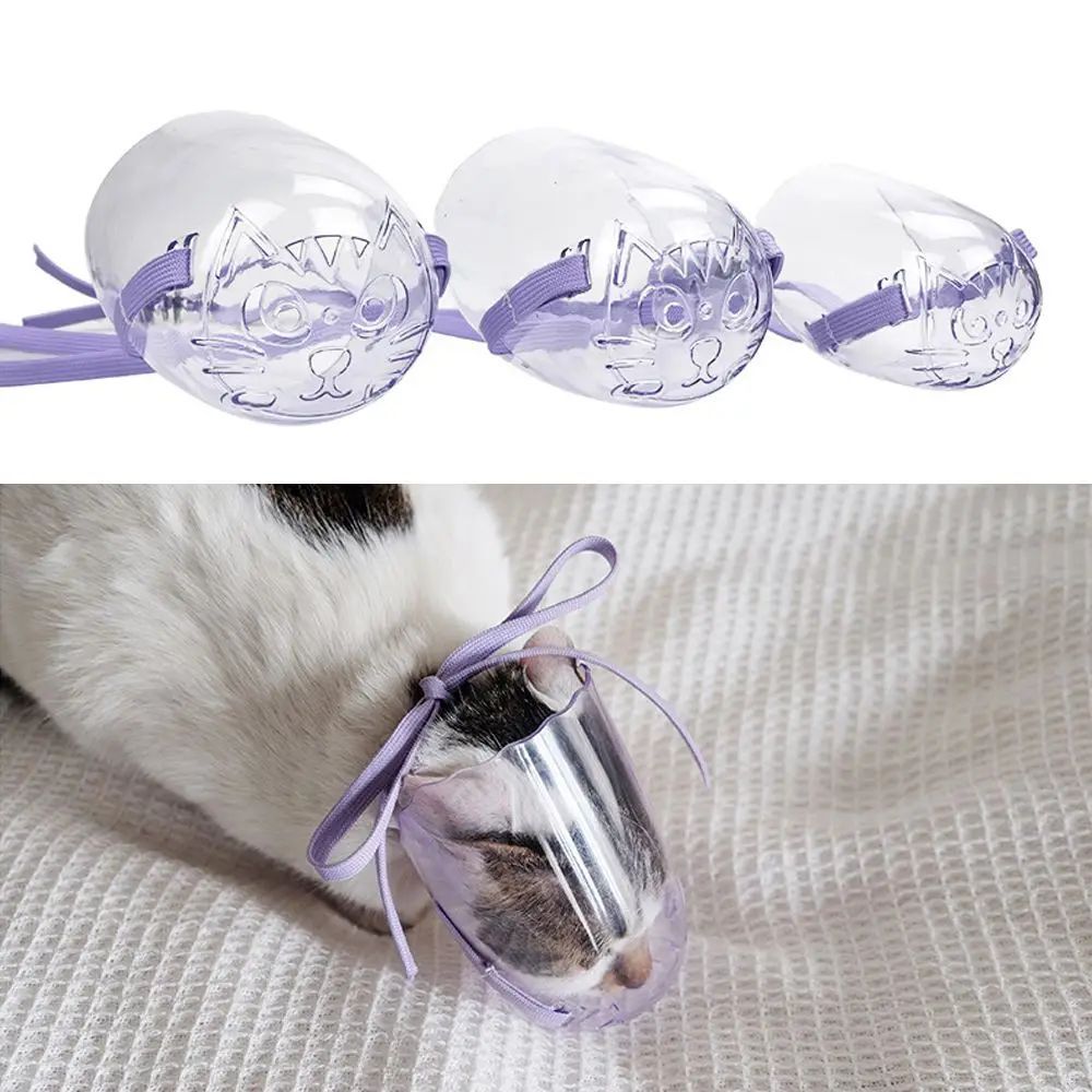 KFX-9566781 Adjustable Cat Muzzle for Grooming and Bathing - Anti-Bite Mouth Cover for Safety