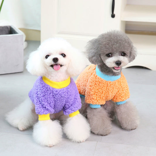 KFX-9567933 Winter Warm Two-Legged Sweatshirt for Small Dogs, Casual Cotton, Bichon & Pomeranian Styles Available
