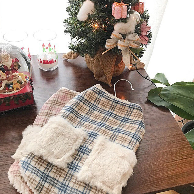 KFX-9569085 Winter Sleeveless Cat Vest - Blue Plaid & Pink Plaid, Various Sizes Available