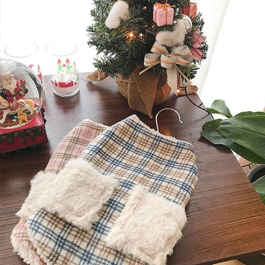 KFX-9569085 Winter Sleeveless Cat Vest - Blue Plaid & Pink Plaid, Various Sizes Available