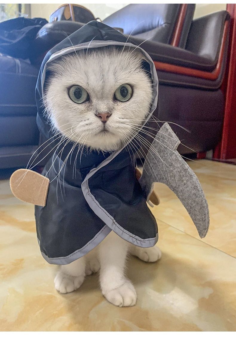KFX-9569853 Black Cat Dress Up Cloak for Pets - Polyester Casual Style Apparel
