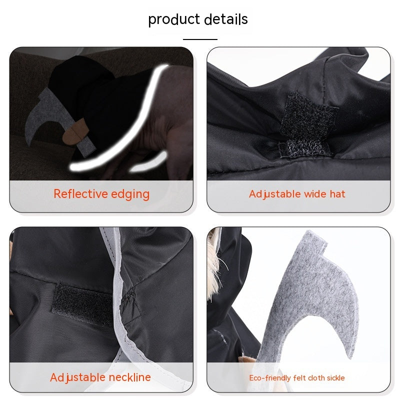 KFX-9569853 Black Cat Dress Up Cloak for Pets - Polyester Casual Style Apparel
