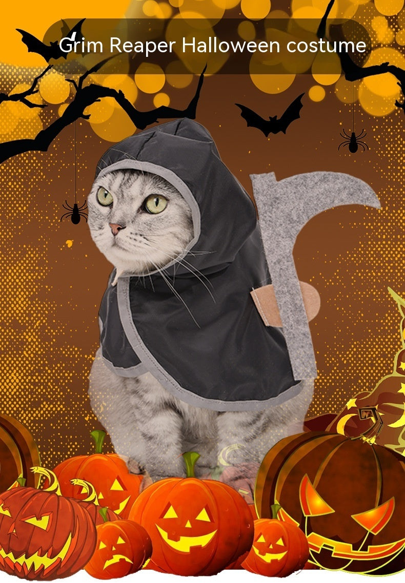 KFX-9569853 Black Cat Dress Up Cloak for Pets - Polyester Casual Style Apparel