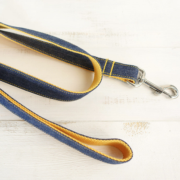 KFX-9571261 Pet Cowboy Collar in Blue and Yellow, Made of Durable Polyester - Available in XS, S, M, L, XL Sizes