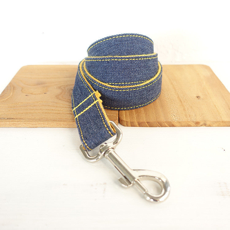 KFX-9571261 Pet Cowboy Collar in Blue and Yellow, Made of Durable Polyester - Available in XS, S, M, L, XL Sizes