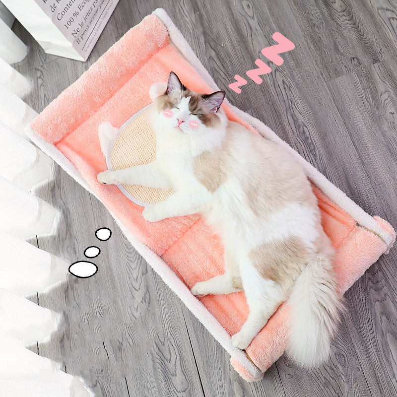 KFX-9572541 Compact Cat Climbing Frame - Foldable, Adjustable Recliner for Cozy Spaces