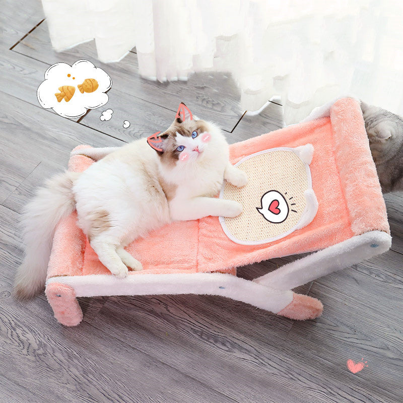 KFX-9572541 Compact Cat Climbing Frame - Foldable, Adjustable Recliner for Cozy Spaces
