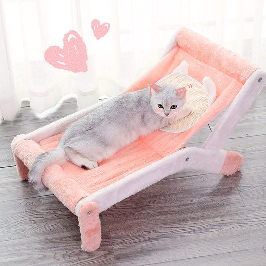 KFX-9572541 Compact Cat Climbing Frame - Foldable, Adjustable Recliner for Cozy Spaces