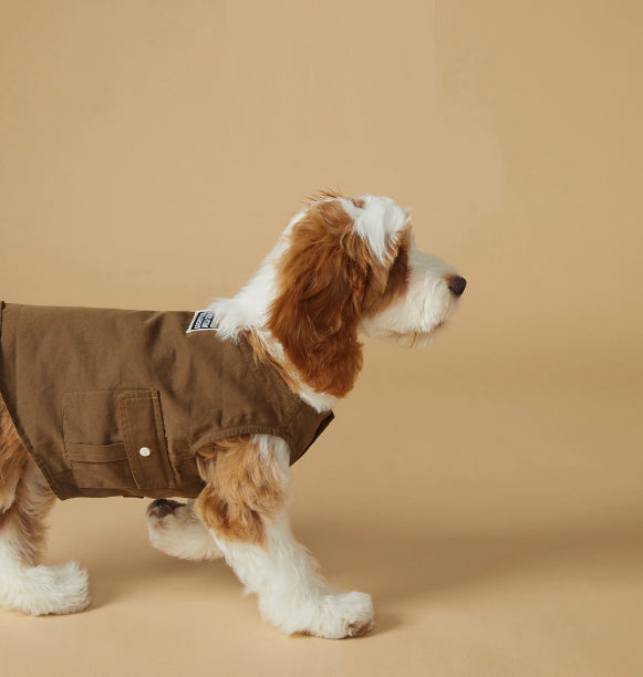 KFX-9574333 Casual Pet Vest for Spring and Summer – Lightweight, Stain-Resistant Outdoor Clothing in Army Green and Beige
