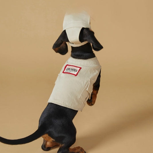 KFX-9574333 Casual Pet Vest for Spring and Summer – Lightweight, Stain-Resistant Outdoor Clothing in Army Green and Beige