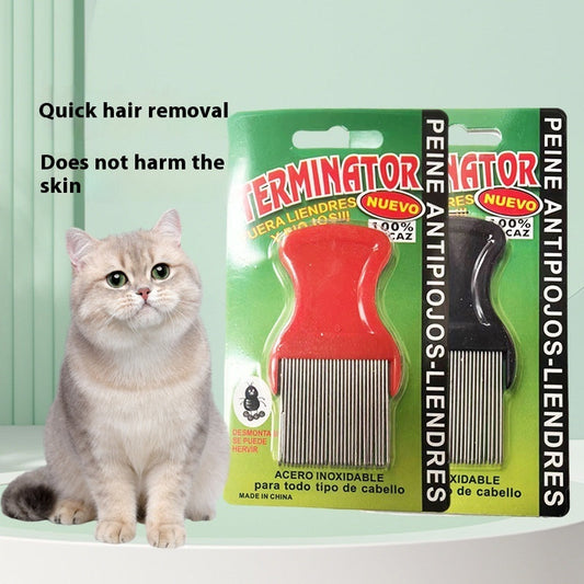 KFX-9574845 Flea Removal Comb for Dogs – Metal & Plastic Design with Comfortable Grip