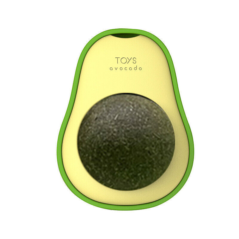 KFX-9576509 Avocado Shaped Catnip Ball Toy for Teeth Cleaning and Interactive Play