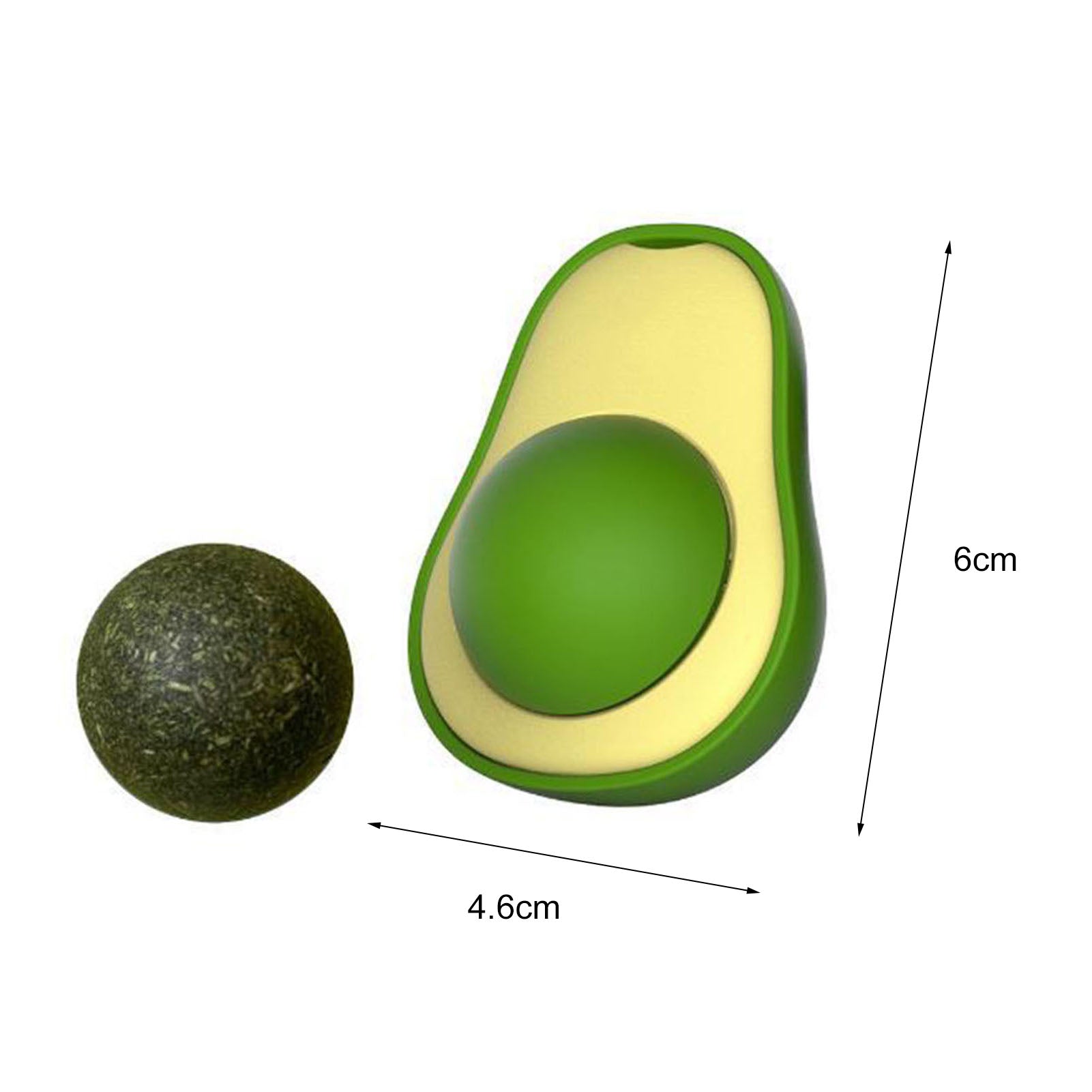 KFX-9576509 Avocado Shaped Catnip Ball Toy for Teeth Cleaning and Interactive Play