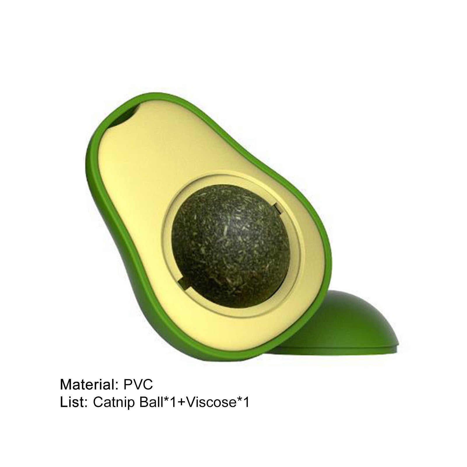 KFX-9576509 Avocado Shaped Catnip Ball Toy for Teeth Cleaning and Interactive Play