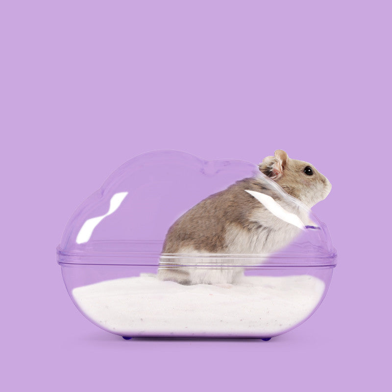 KFX-9576893 Dual-Purpose Cloud-Shaped Hamster Bathtub with Splash-Proof Design and Transparent View