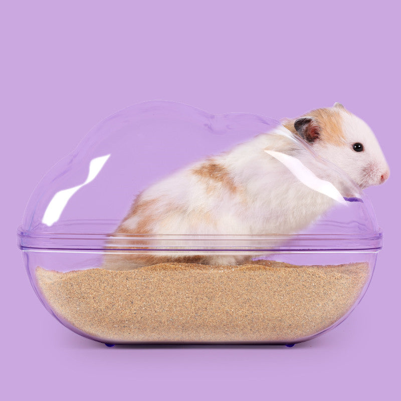 KFX-9576893 Dual-Purpose Cloud-Shaped Hamster Bathtub with Splash-Proof Design and Transparent View