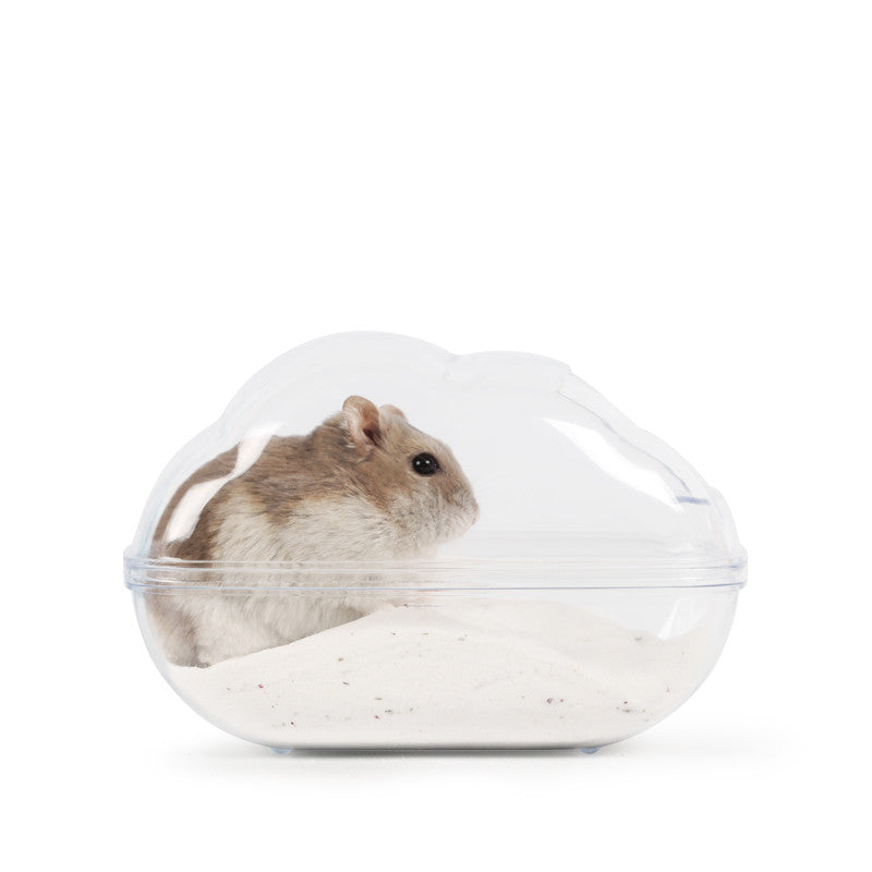 KFX-9576893 Dual-Purpose Cloud-Shaped Hamster Bathtub with Splash-Proof Design and Transparent View