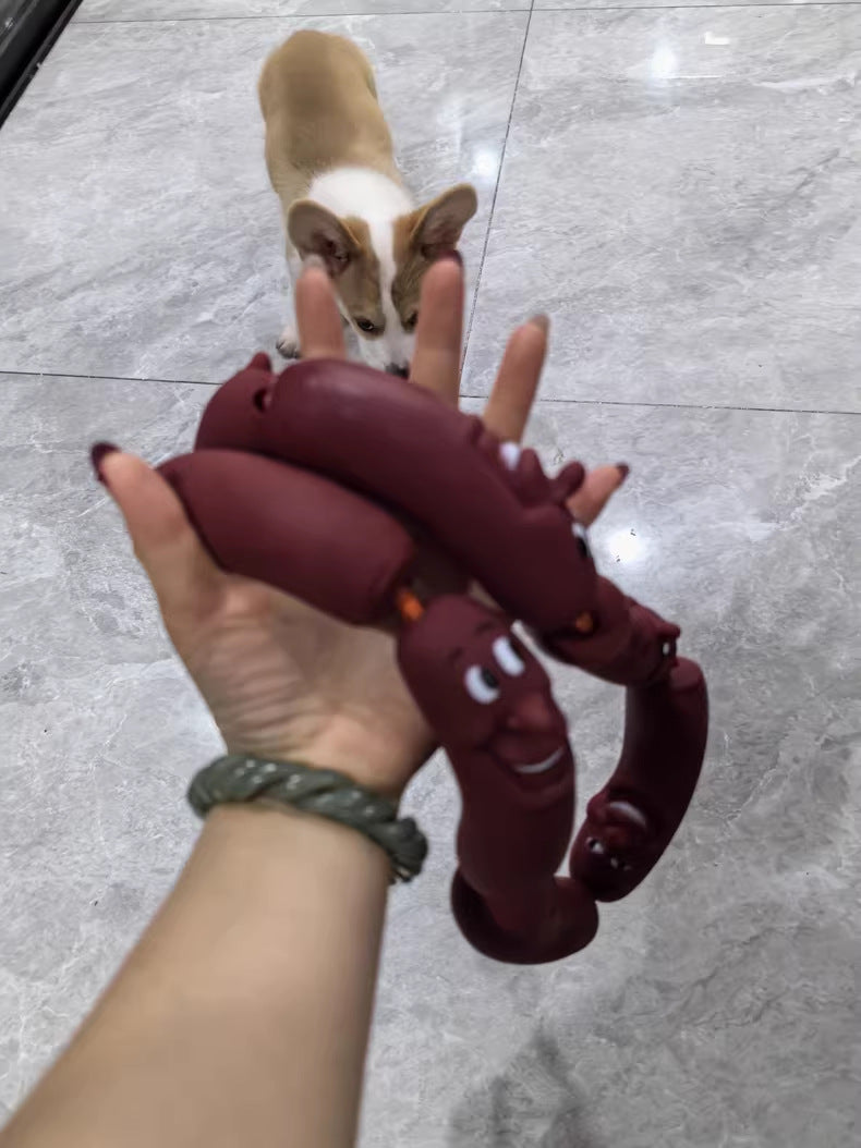 KFX-9578813 Thick Dog Traction Chain with Funny Sausage Design for Small and Medium Pets