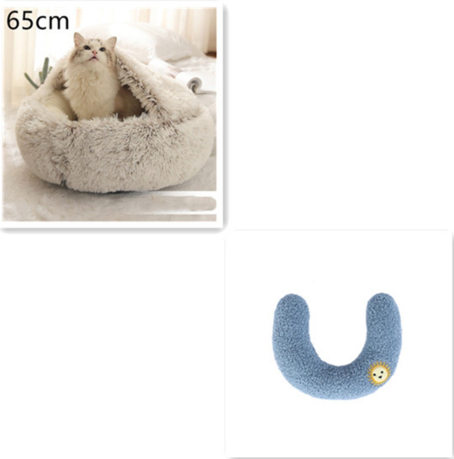KFX-9579837 Cozy Cocoon Pet Bed for Dogs and Cats, Soft Plush Calming Bed for Relaxation and Joint Support