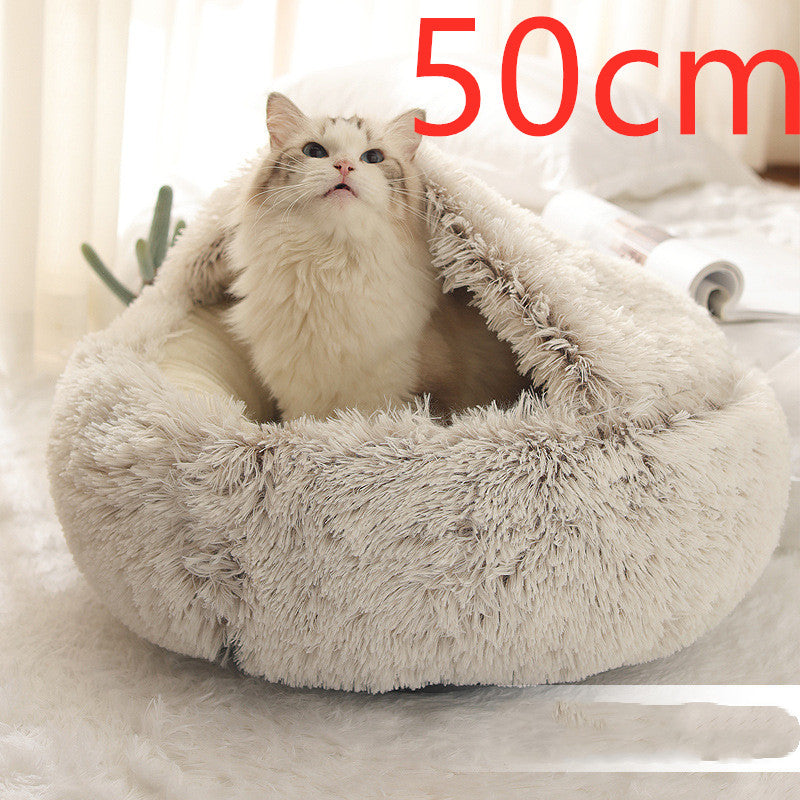 KFX-9579837 Cozy Cocoon Pet Bed for Dogs and Cats, Soft Plush Calming Bed for Relaxation and Joint Support