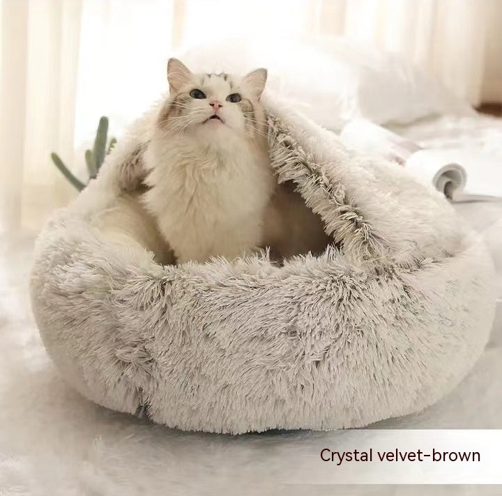 KFX-9579837 Cozy Cocoon Pet Bed for Dogs and Cats, Soft Plush Calming Bed for Relaxation and Joint Support