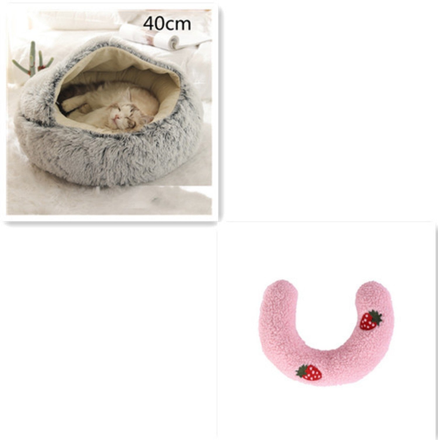 KFX-9579837 Cozy Cocoon Pet Bed for Dogs and Cats, Soft Plush Calming Bed for Relaxation and Joint Support