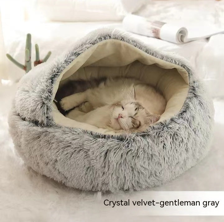 KFX-9579837 Cozy Cocoon Pet Bed for Dogs and Cats, Soft Plush Calming Bed for Relaxation and Joint Support