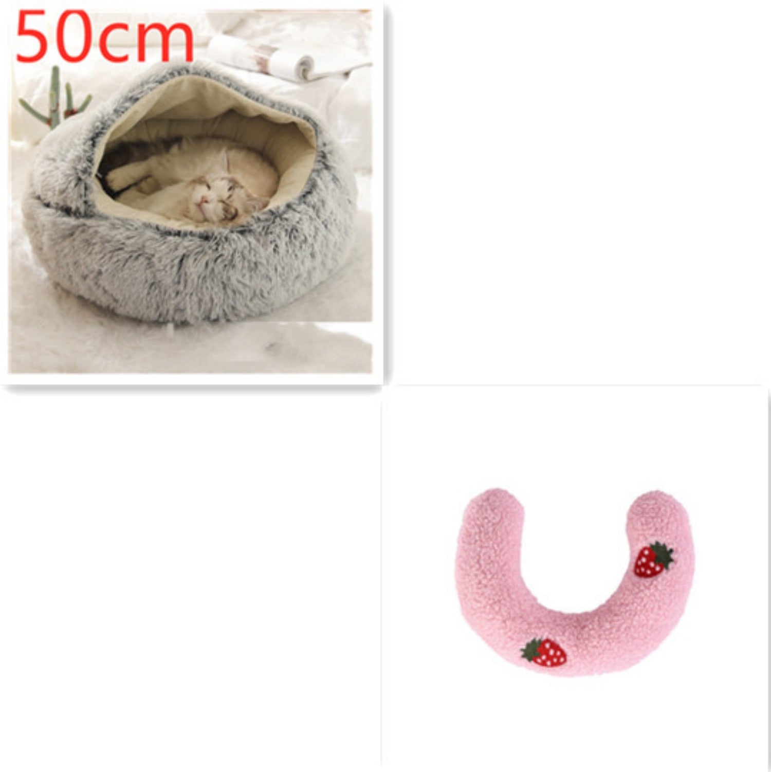 KFX-9579837 Cozy Cocoon Pet Bed for Dogs and Cats, Soft Plush Calming Bed for Relaxation and Joint Support