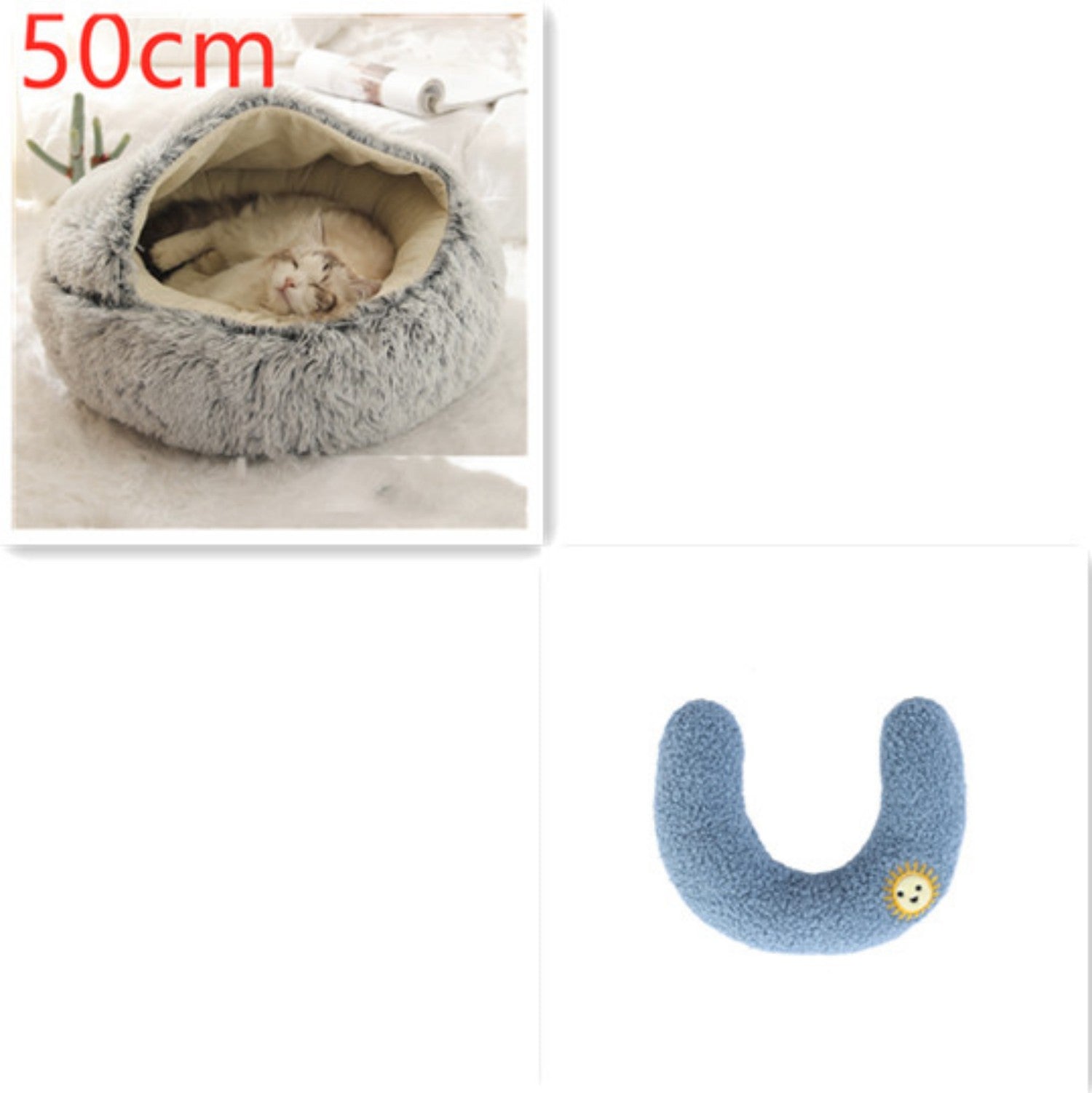 KFX-9579837 Cozy Cocoon Pet Bed for Dogs and Cats, Soft Plush Calming Bed for Relaxation and Joint Support