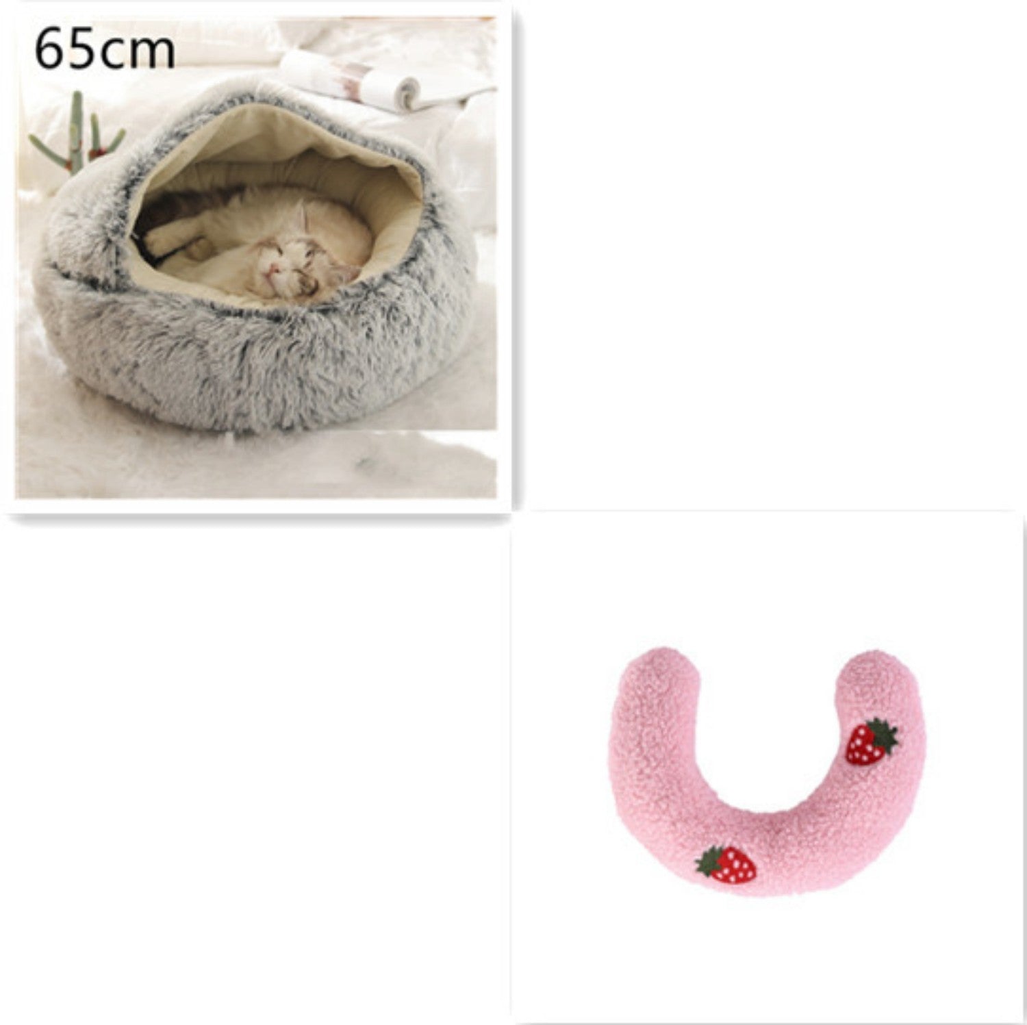 KFX-9579837 Cozy Cocoon Pet Bed for Dogs and Cats, Soft Plush Calming Bed for Relaxation and Joint Support