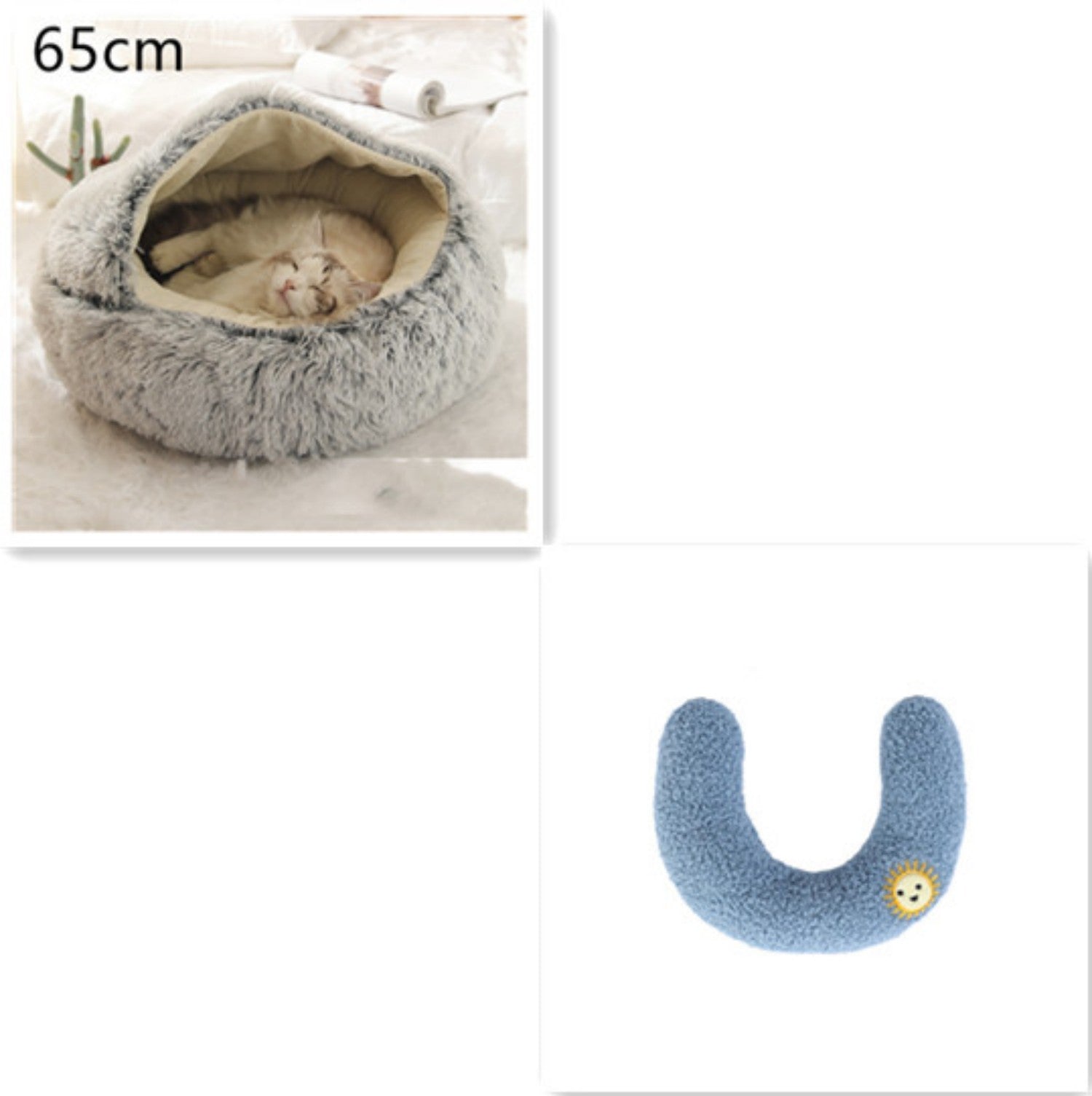 KFX-9579837 Cozy Cocoon Pet Bed for Dogs and Cats, Soft Plush Calming Bed for Relaxation and Joint Support