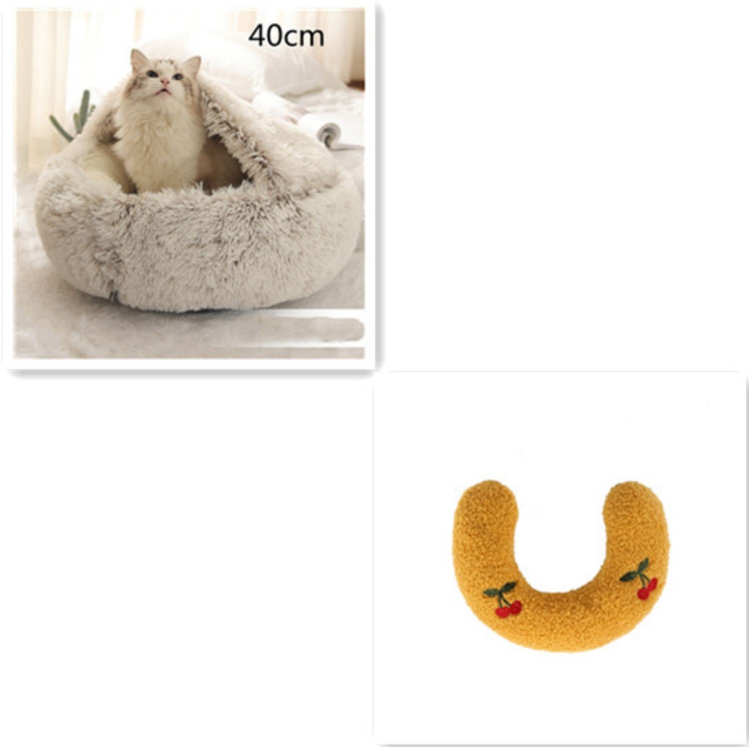 KFX-9579837 Cozy Cocoon Pet Bed for Dogs and Cats, Soft Plush Calming Bed for Relaxation and Joint Support