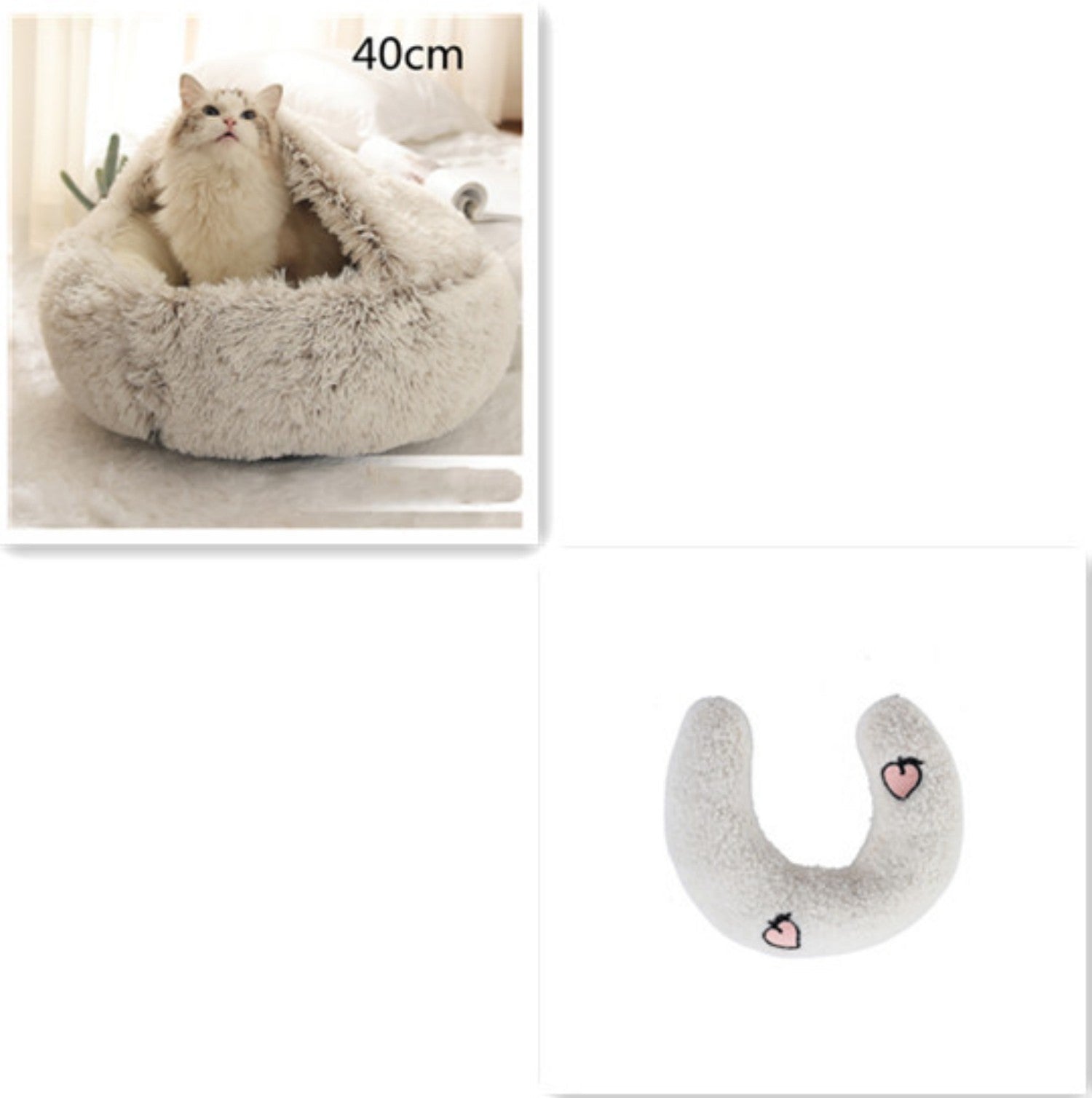 KFX-9579837 Cozy Cocoon Pet Bed for Dogs and Cats, Soft Plush Calming Bed for Relaxation and Joint Support