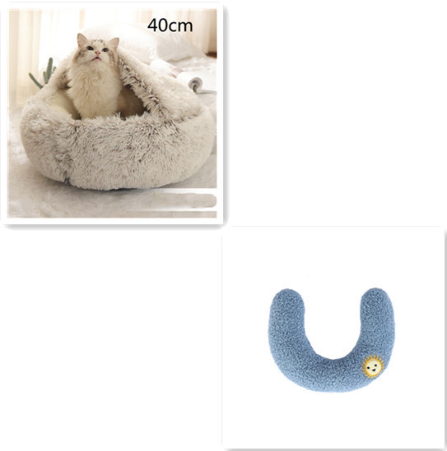 KFX-9579837 Cozy Cocoon Pet Bed for Dogs and Cats, Soft Plush Calming Bed for Relaxation and Joint Support