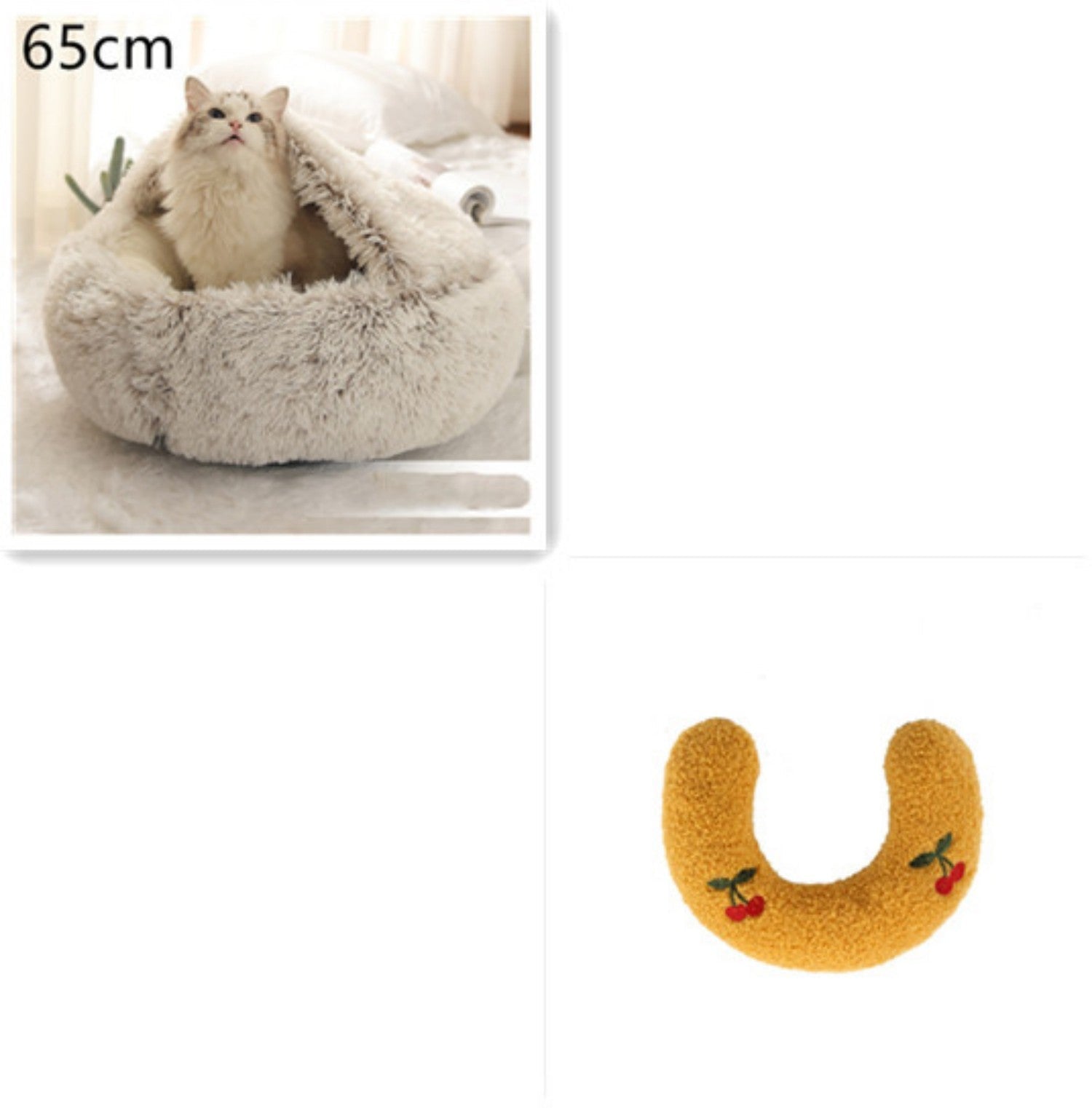 KFX-9579837 Cozy Cocoon Pet Bed for Dogs and Cats, Soft Plush Calming Bed for Relaxation and Joint Support