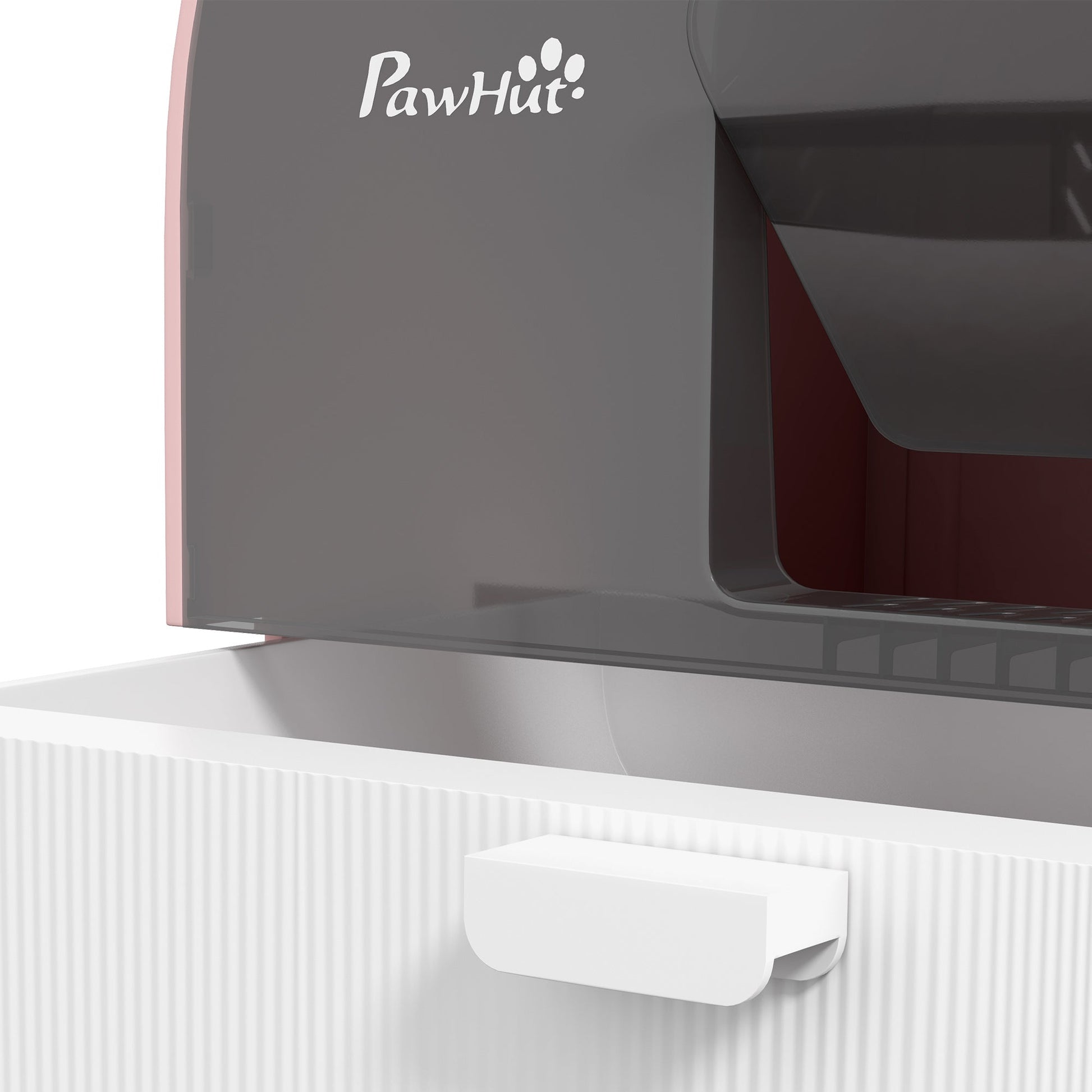 KFX-9580477 Pink Hooded Cat Litter Box with Scoop, Air Filter, and Removable Tray
