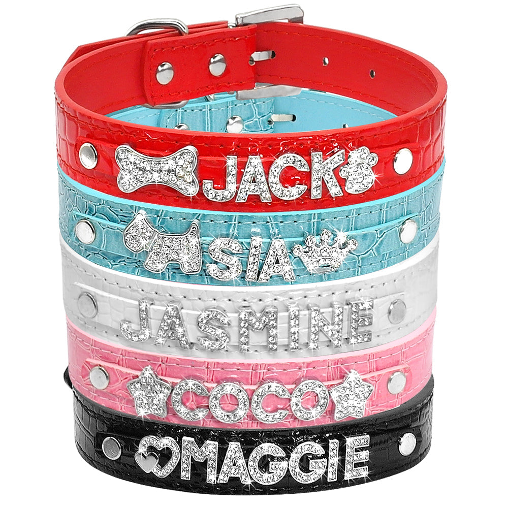 KFX-9580861 Personalized Rhinestone Cat and Small Dog Collar in Multiple Colors