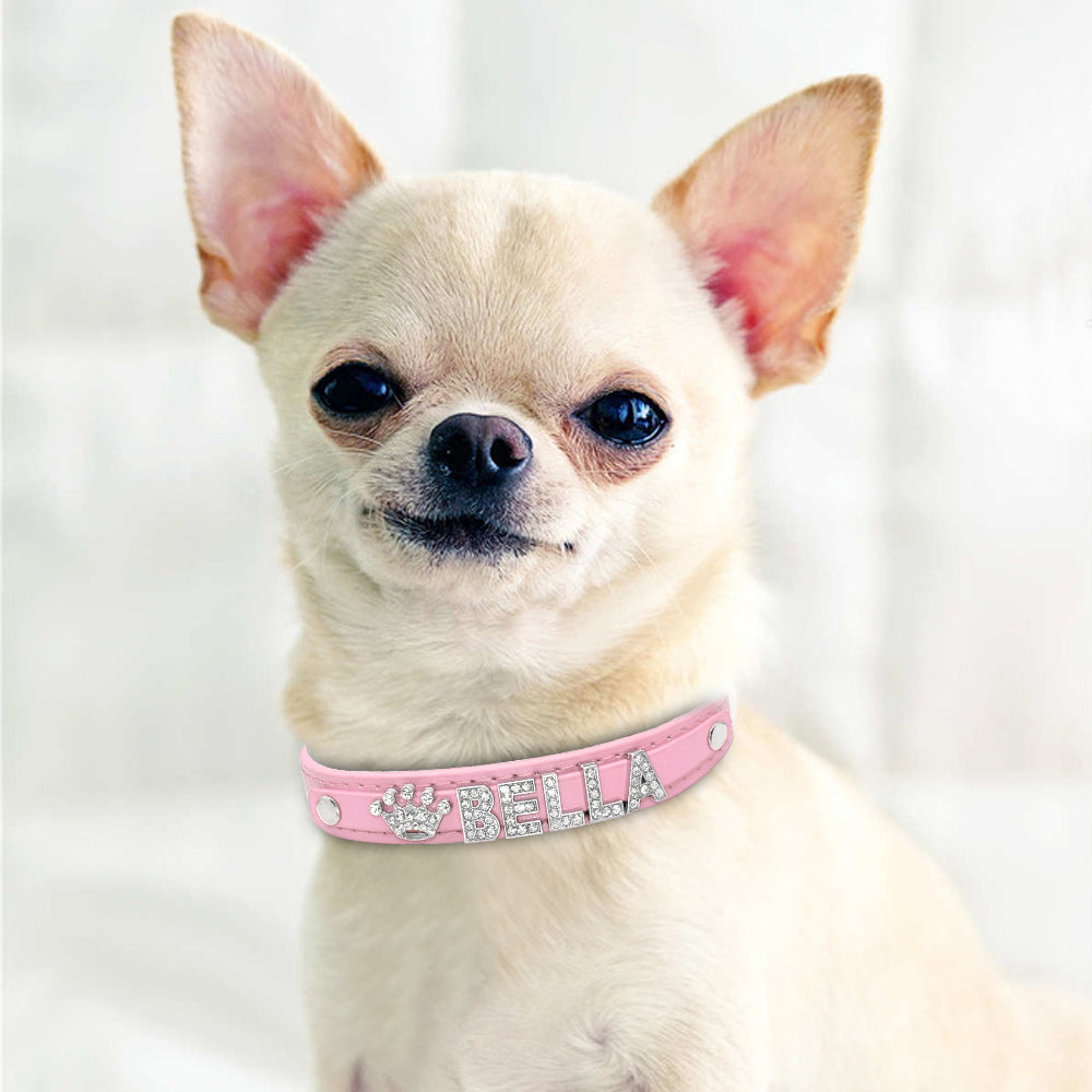 KFX-9580861 Personalized Rhinestone Cat and Small Dog Collar in Multiple Colors